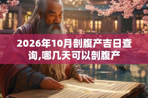 2026年10月剖腹产吉日查询,哪几天可以剖腹产