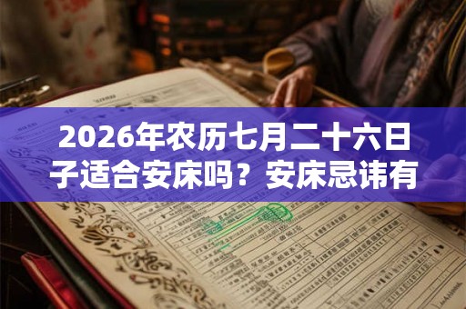 2026年农历七月二十六日子适合安床吗？安床忌讳有哪些？