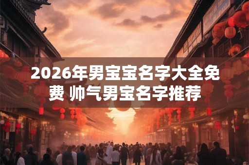 2026年男宝宝名字大全免费 帅气男宝名字推荐