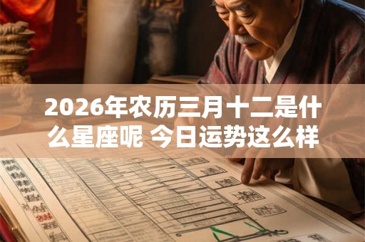 2026年农历三月十二是什么星座呢 今日运势这么样