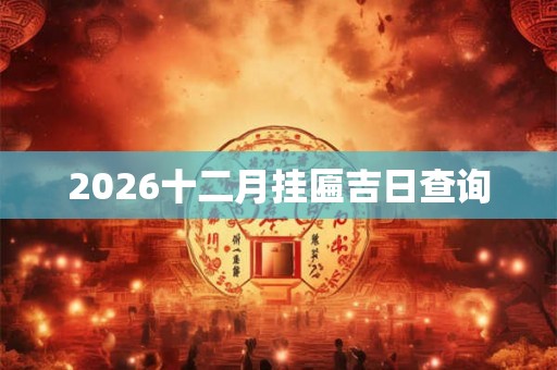 2026十二月挂匾吉日查询