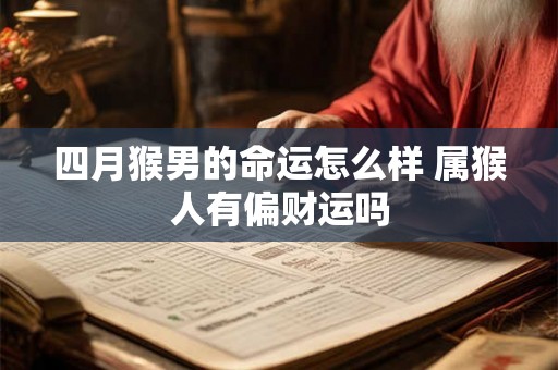 四月猴男的命运怎么样 属猴人有偏财运吗