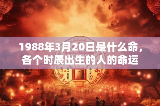 1988年3月20日是什么命，各个时辰出生的人的命运