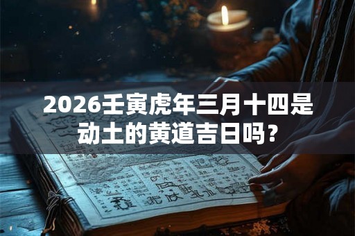 2026壬寅虎年三月十四是动土的黄道吉日吗？