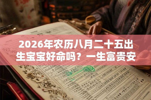 2026年农历八月二十五出生宝宝好命吗？一生富贵安康吗？