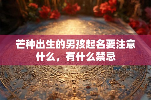芒种出生的男孩起名要注意什么,有什么禁忌 芒种出生的男孩起名要注意什么,有什么禁忌