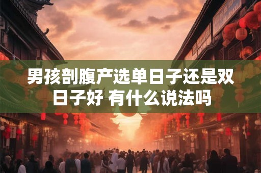 男孩剖腹产选单日子还是双日子好 有什么说法吗