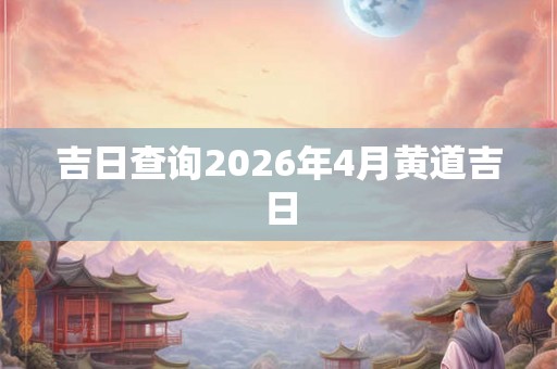 吉日查询2026年4月黄道吉日