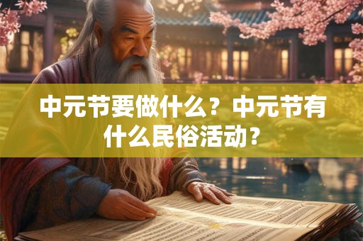 中元节要做什么？中元节有什么民俗活动？