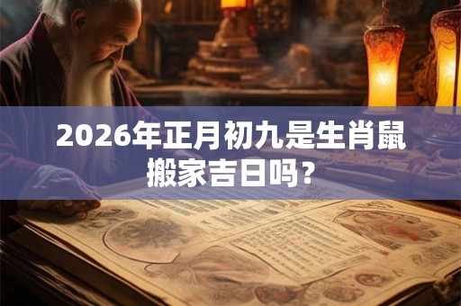 2026年正月初九是生肖鼠搬家吉日吗? 2026年正月初九是生肖鼠搬家吉日吗?