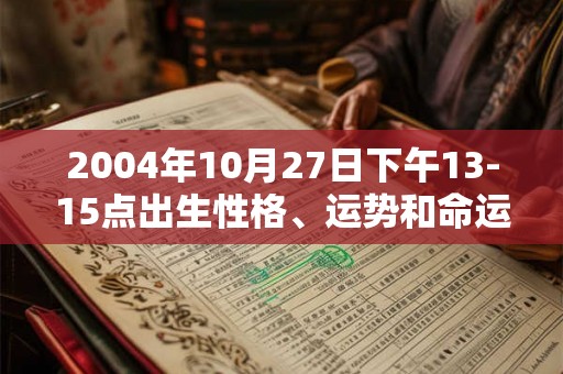 2004年10月27日下午13-15点出生性格、运势和命运