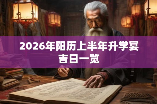 2026年阳历上半年升学宴吉日一览 2026年阳历上半年升学宴吉日一览