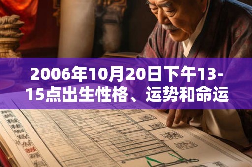 2006年10月20日下午13-15点出生性格、运势和命运 2006年10月20日下午13-15点出生性格、运势和命运