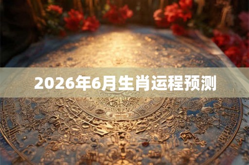 2026年6月生肖运程预测