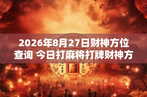 2026年8月27日财神方位查询 今日打麻将打牌财神方位