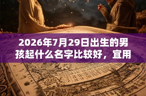 2026年7月29日出生的男孩起什么名字比较好，宜用什么字