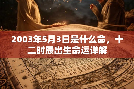 2003年5月3日是什么命，十二时辰出生命运详解