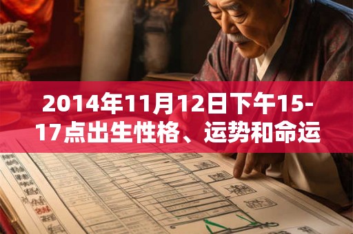 2014年11月12日下午15-17点出生性格、运势和命运