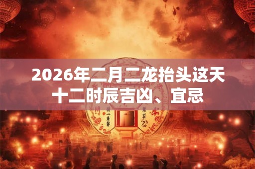 2026年二月二龙抬头这天十二时辰吉凶、宜忌