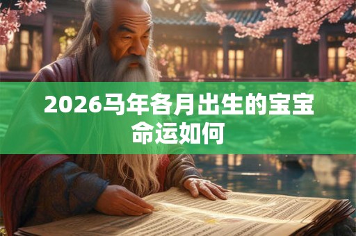 2026马年各月出生的宝宝命运如何