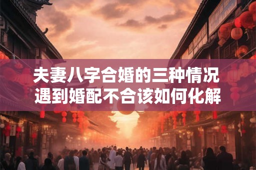 夫妻八字合婚的三种情况 遇到婚配不合该如何化解