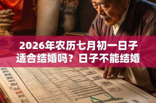 2026年农历七月初一日子适合结婚吗？日子不能结婚的生肖？