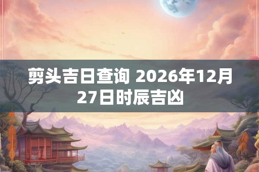 剪头吉日查询 2026年12月27日时辰吉凶