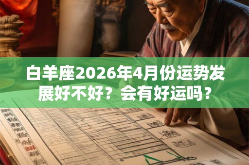 白羊座2026年4月份运势发展好不好？会有好运吗？