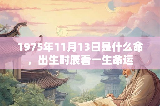 1975年11月13日是什么命，出生时辰看一生命运