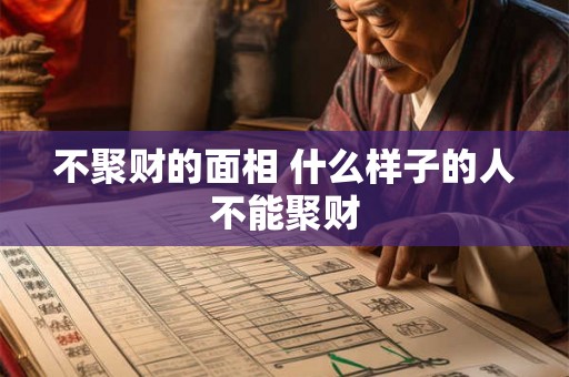 不聚财的面相 什么样子的人不能聚财 不聚财的面相 什么样子的人不能聚财