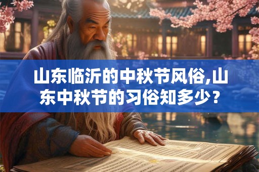 山东临沂的中秋节风俗,山东中秋节的习俗知多少？