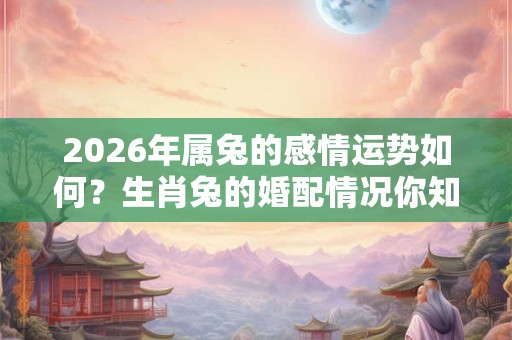 2026年属兔的感情运势如何？生肖兔的婚配情况你知道吗？