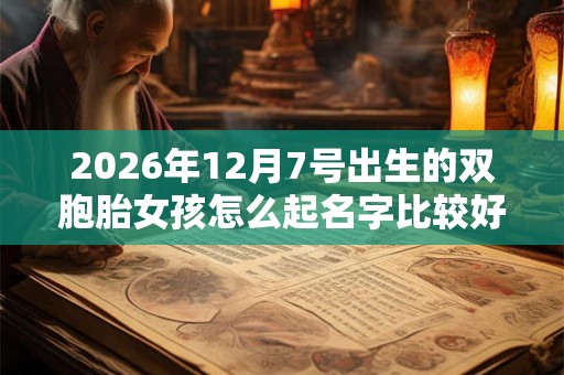 2026年12月7号出生的双胞胎女孩怎么起名字比较好听，五行属什么？