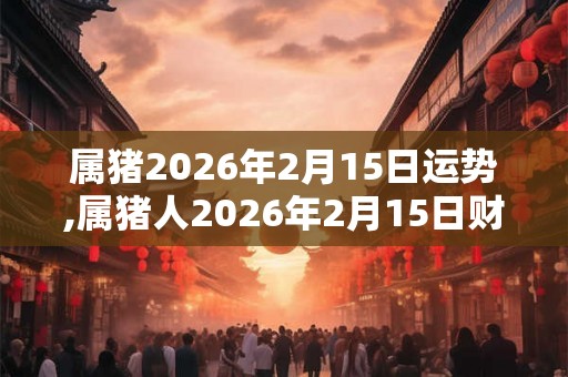 属猪2026年2月15日运势,属猪人2026年2月15日财运,生肖猪2026年2月15日运势