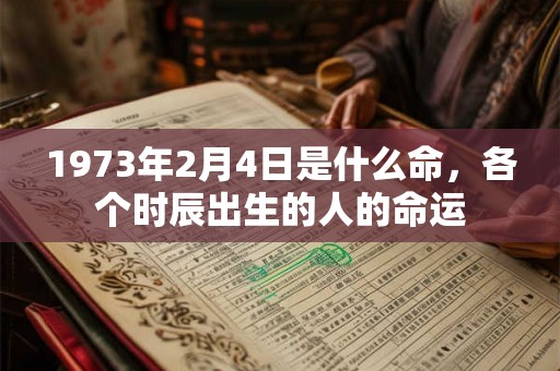 1973年2月4日是什么命,各个时辰出生的人的命运 1973年2月4日是什么命,各个时辰出生的人的命运