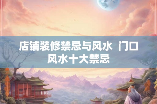 店铺装修禁忌与风水  门口风水十大禁忌