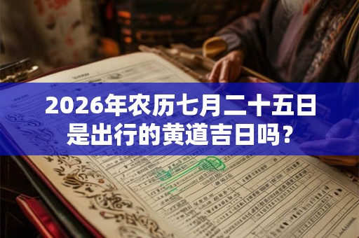 2026年农历七月二十五日是出行的黄道吉日吗？