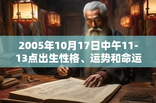 2005年10月17日中午11-13点出生性格、运势和命运