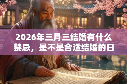 2026年三月三结婚有什么禁忌，是不是合适结婚的日子