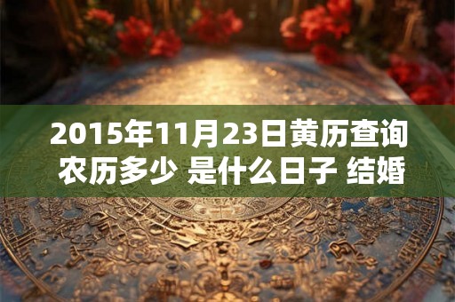 2015年11月23日黄历查询 农历多少 是什么日子 结婚吉时