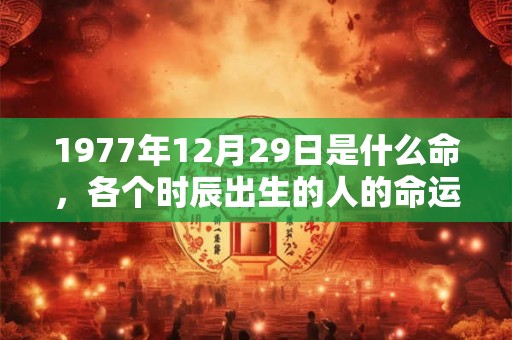 1977年12月29日是什么命，各个时辰出生的人的命运