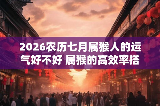 2026农历七月属猴人的运气好不好 属猴的高效率搭档