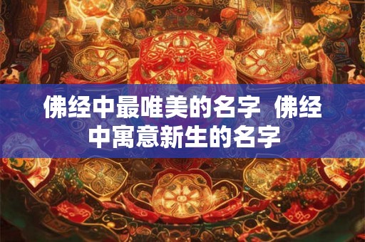佛经中最唯美的名字 佛经中寓意新生的名字 佛经中最唯美的名字 佛经中寓意新生的名字