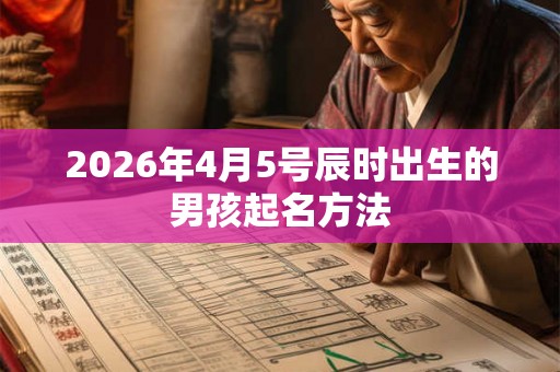 2026年4月5号辰时出生的男孩起名方法