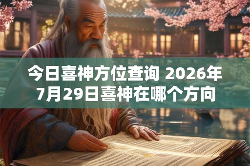 今日喜神方位查询 2026年7月29日喜神在哪个方向