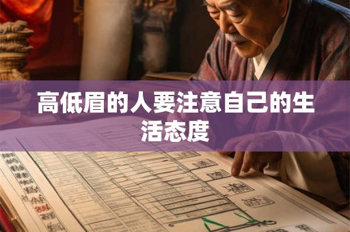 高低眉的人要注意自己的生活态度
