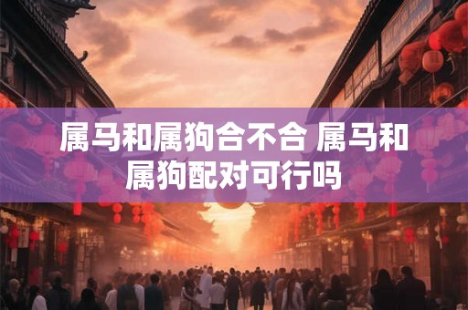 属马和属狗合不合 属马和属狗配对可行吗