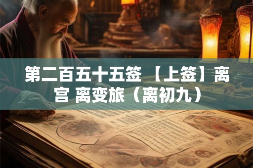 第二百五十五签 【上签】离宫 离变旅（离初九）