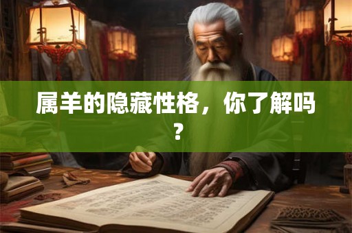 属羊的隐藏性格,你了解吗? 属羊的隐藏性格,你了解吗?