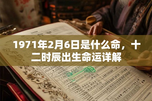 1971年2月6日是什么命，十二时辰出生命运详解